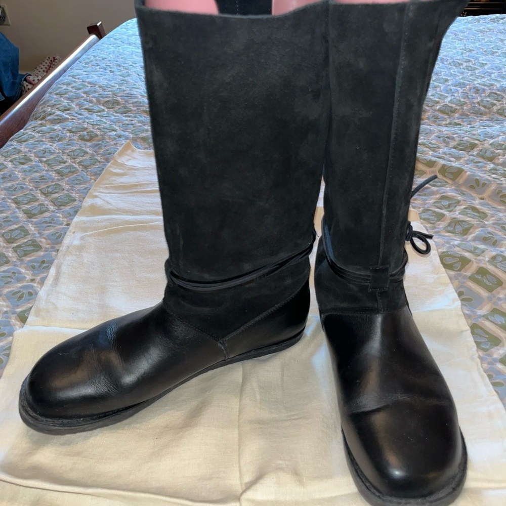 Gudrun Sjoden Black Suede/Leather Boots EU Size 42 (10)
